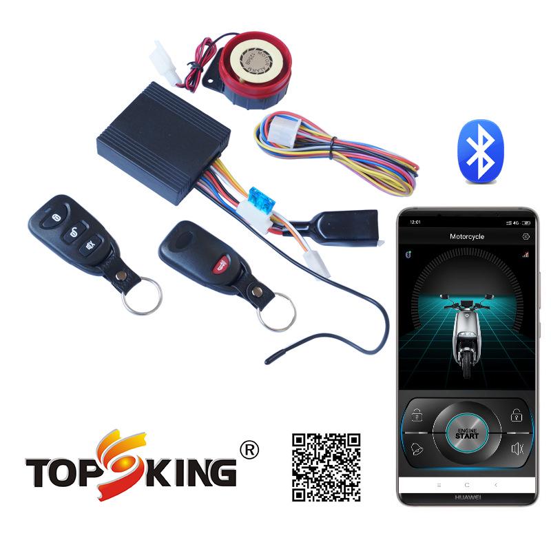 12V Universal Motorcycle Anti-theft Alarm with Bluetooth Mobile App and Adjustable Vibration
