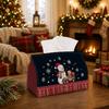 1pc Whimsical Winter Night Tissue Box - Snowman Teddy Bear Car Napkin Storage Box, Suitable for Rolls/Facial Tissues/Single Sheets, Multi-Functional S