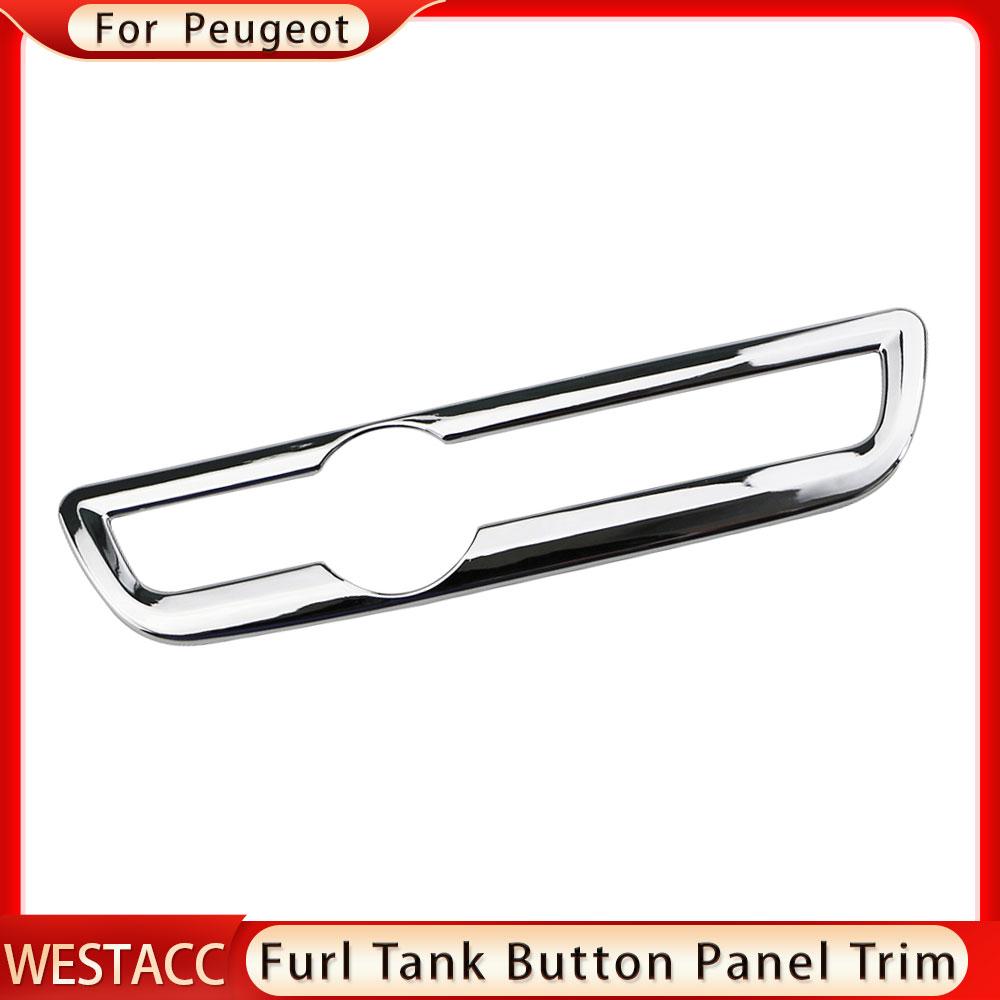 Autocolant ABS cromat pentru chei pentru mașină rezervor combustibil Panou panou ornamente ornamente autocolant pentru Peugeot 2008 2014 - LHD