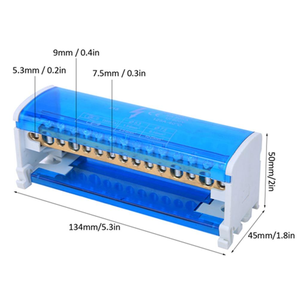 215 Terminalowa Skrzynka Rozdzielcza 2-poziomowa 125A/500V Blok Zaciskowy Skrzynka Przyłączeniowa Niebieska 2 wejścia 28 wyjść Skrzynka Rozdzielcza Dystrybucja Mocy