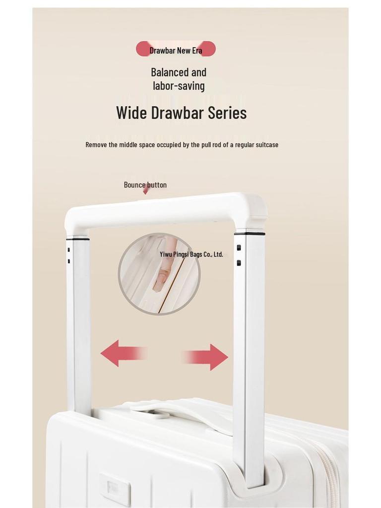 Lightweight 20/24 Inch Carry-on Suitcase with Wide Drawbar and Combination Lock for Men and Women