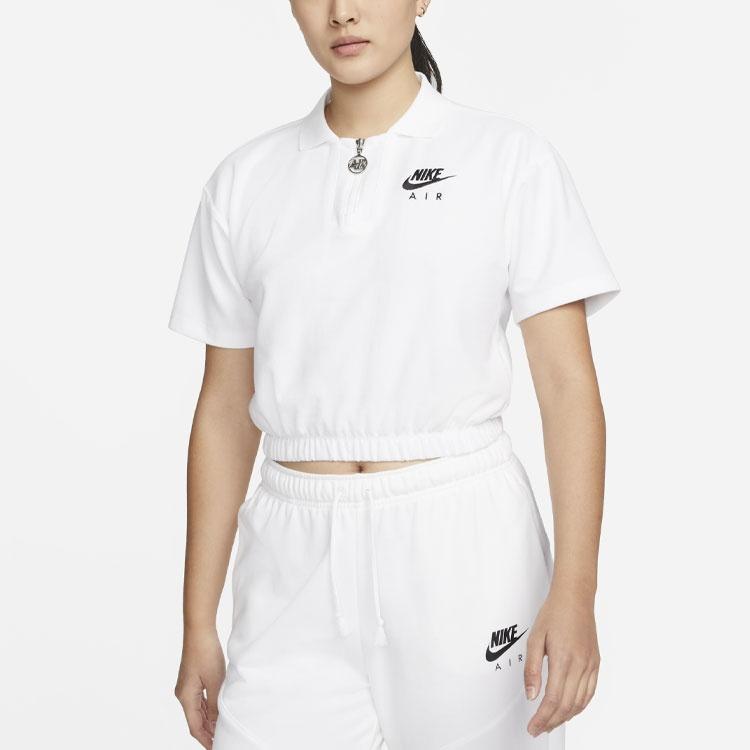 Nike Crop Tops Women's White Lapel Moderate DM6465-100