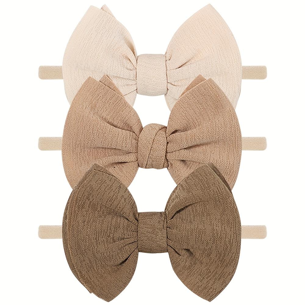 3pcs/set Soft Bows Elastic Nylon Headband for Girls Bowknot Infant Cute Hair Clip Kids Toddlers Hair Bands Hair Accessories