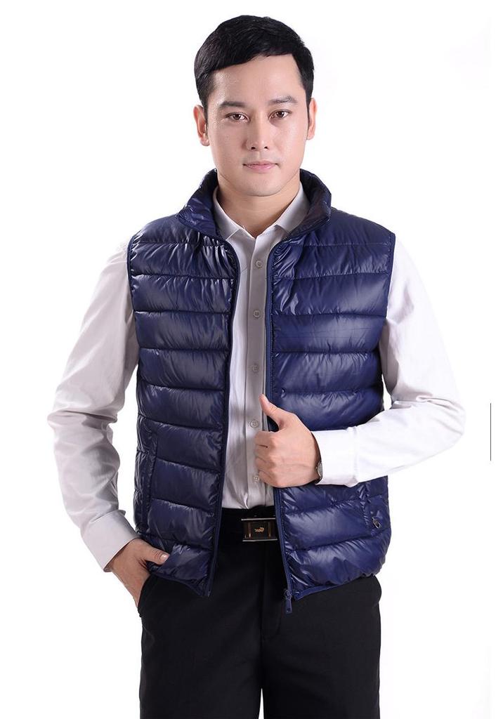 Men's Plus Size Lightweight Down Vest - Warm, Trendy Sleeveless Outerwear for Autumn & Winter