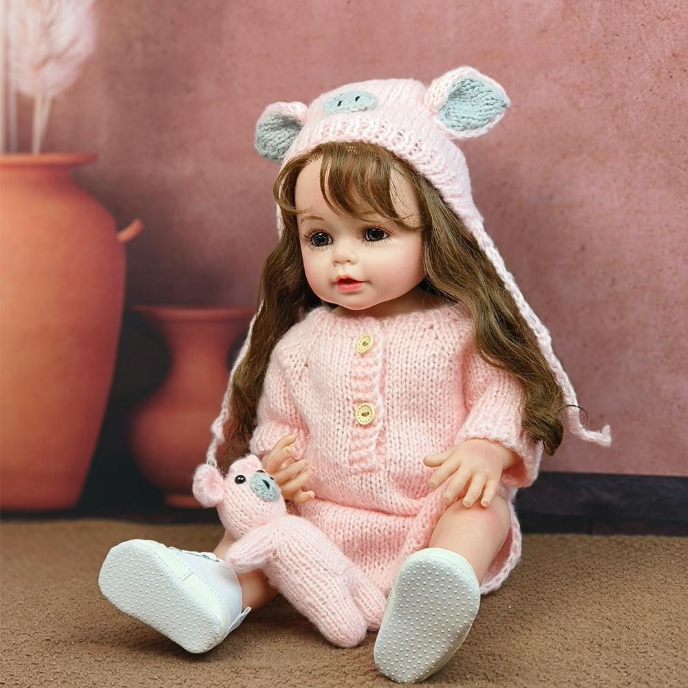 

Кукла Reborn Baby Doll 55 см Искусственные детские игрушки Имплантированные волосы Полностью силиконовая 3D кожа с венами 55cm