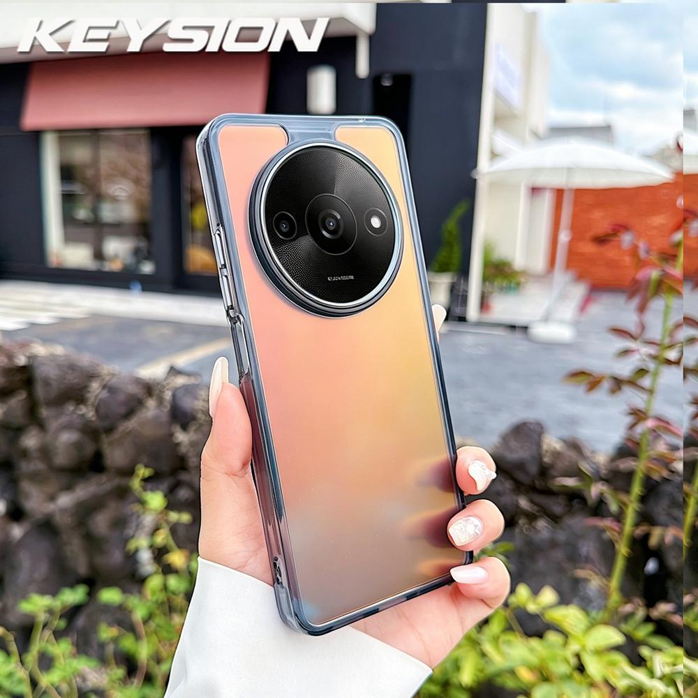 

KEYSION Fashion Laser Gradient Colorful Phone Case for Xiaomi Redmi A3 A3X Soft TPU+PC Shockproof Back Cover for Xiaomi POCO C61 for Redmi A3 чёрный
