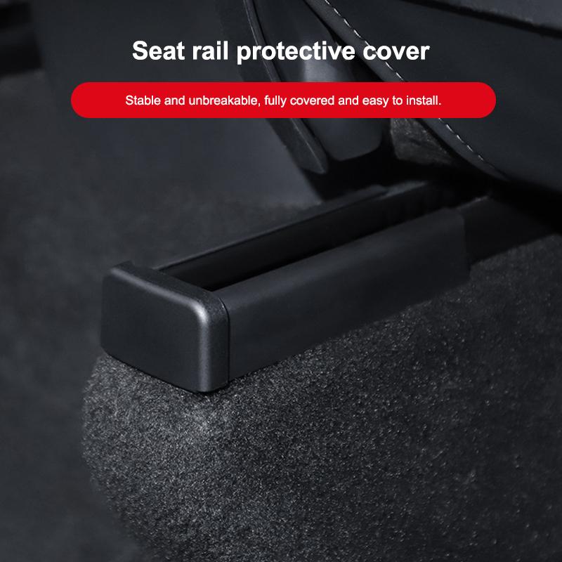 For Model 3 Y Juniper Highland 2025 4/8Pcs Seat Rail Cover Protector Rear End Pieces Backseat Slide Protection Anti-Kick