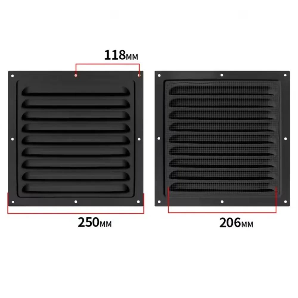 Aluminum Alloy Air Vent Grille Heating Cooling Vents Plate Exhaust Outlet Ventilation Cover 100/150/200/250/300/400mm Metal