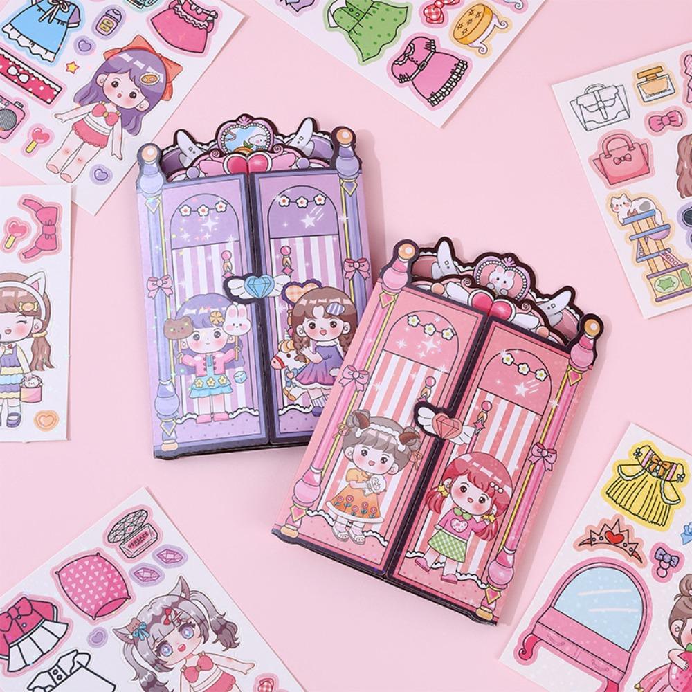 DIY Toy Princess Change Clothes Stickers Quiet Book Busy Book Change Sticker  Children Adult