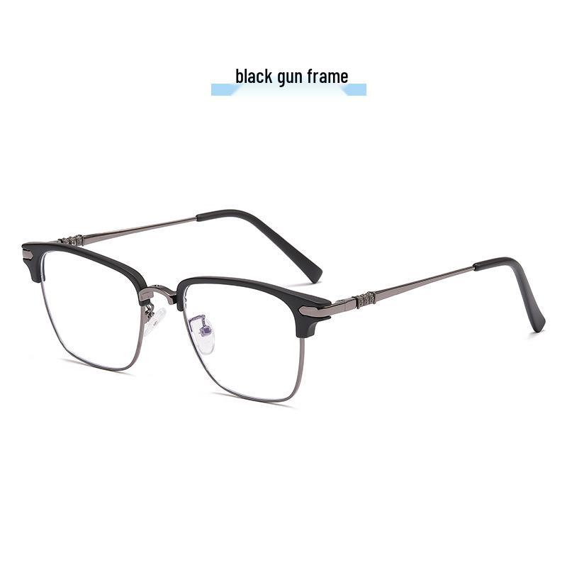 Men's Stylish Business Half-Frame TR Eyebrow Glasses with Anti-Blue Light Filter