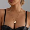 Personality Simple Geometric Bright Surface Elliptic Water Drop Pendant Necklace for Women Fashion Collar Chain Jewelry Gift