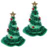 2 Stück Weihnachtsbaumhut Premium Nicht-Allergisches Material Festliche Party Requisite Einzigartiges Weihnachtskostüm-Accessoire für Familienfeier