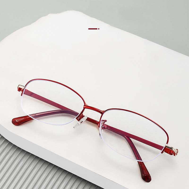 1/2PCS Women's Anti Blue Light Reading Glasses Half Frame Hanging Silk Fashion Business Glasses 2237