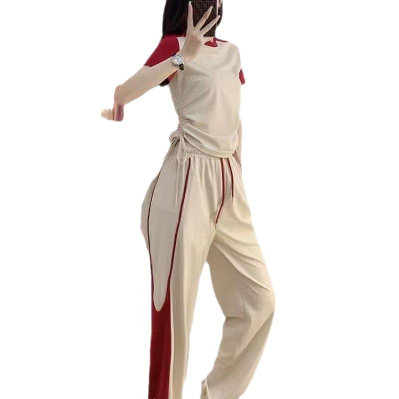 Fashionable Casual Sports Suit for Women in Summer, Thin, Street-friendly, Age-reducing, Stylish, Small, Leggings, Two-piece Set