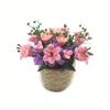 1:12 Miniature Clay Flower Mini Potted Plant Lily Flower Flowerpot Decor Bonsai Model Garden Home Ornament Furniture