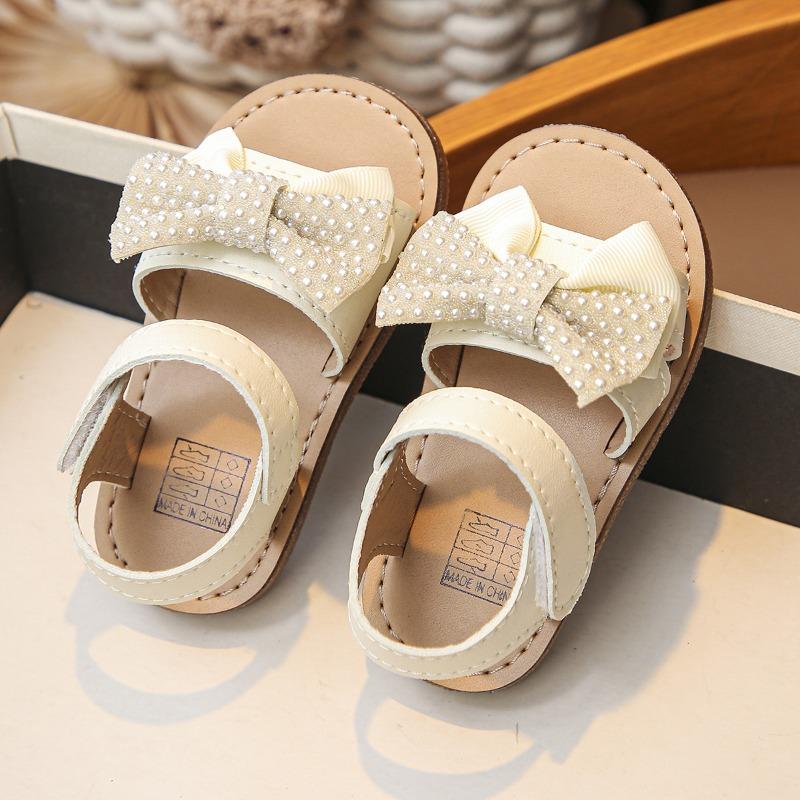 Girls' Bowknot Flat Sandals Casual Soft-Sole Beach Shoes for Toddlers & Children Elegant Cute Girls Shoes Bow Shoes