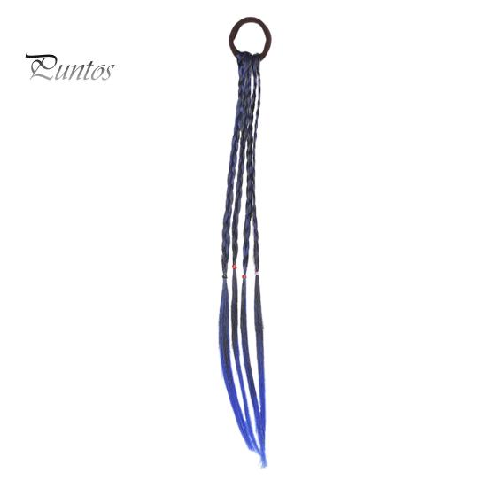 Flettet parykk Hårtau Elastisk bånd Ingen hodebunnsskade Hårslips Fargerikt tau Gradient farge Parykk Pigtail Hårtilbehør