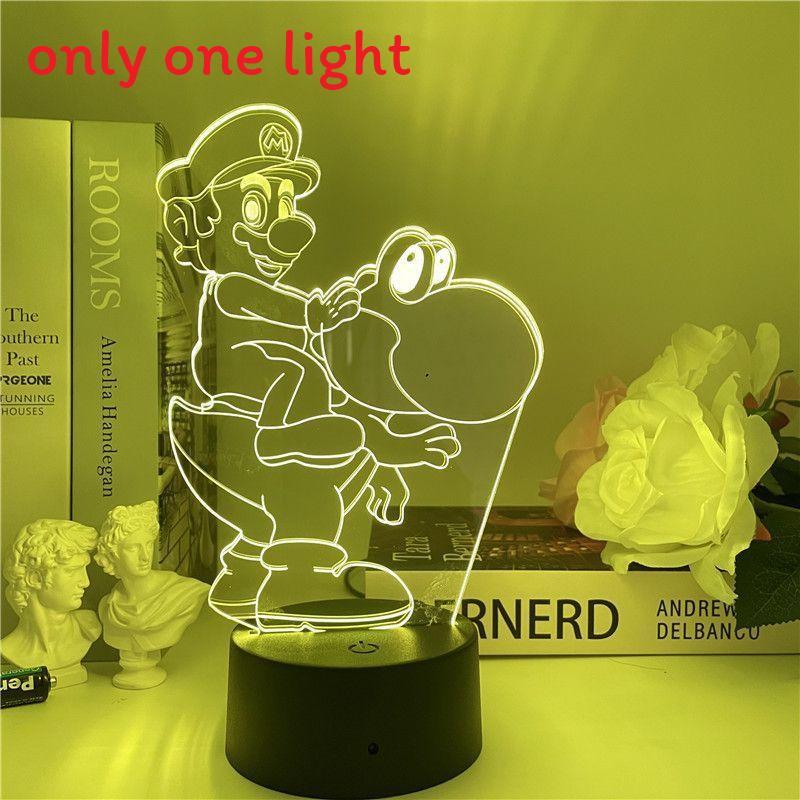 Super Mario Usb Night Light With Color Changing Led For Gaming Room Decor