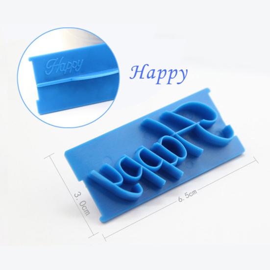 6Pcs Blessing Letter Cake Mold Fondant Chocolate Decorating Home DIY Baking Tool