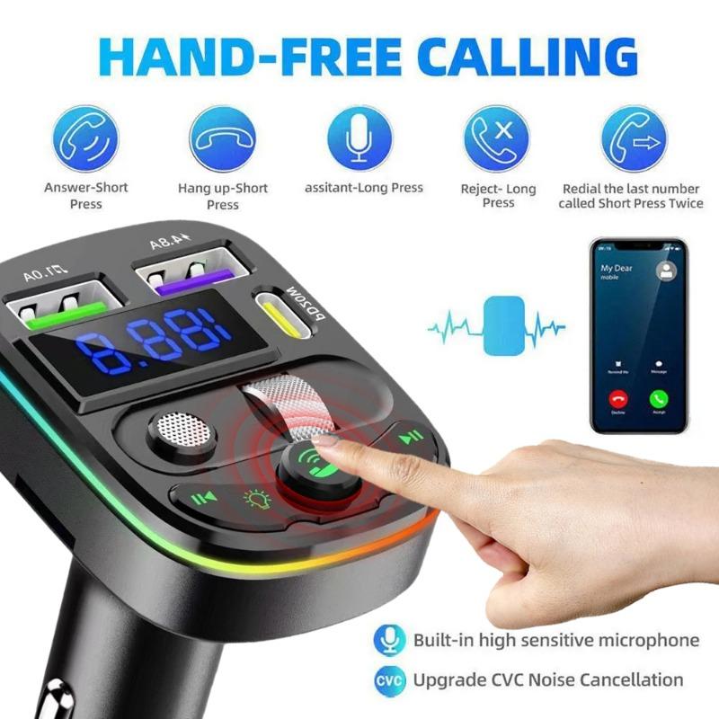 Q28 Car Bluetooth Receiver MP3 Playback Multifunctional Lossless Sound Quality Cigarette Lighter PD USB Converter Car Charger