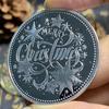 Coleccionable portátil, añadir moneda, ambientes navideños, elemento de patrón de Metal, moneda, regalo para el hogar