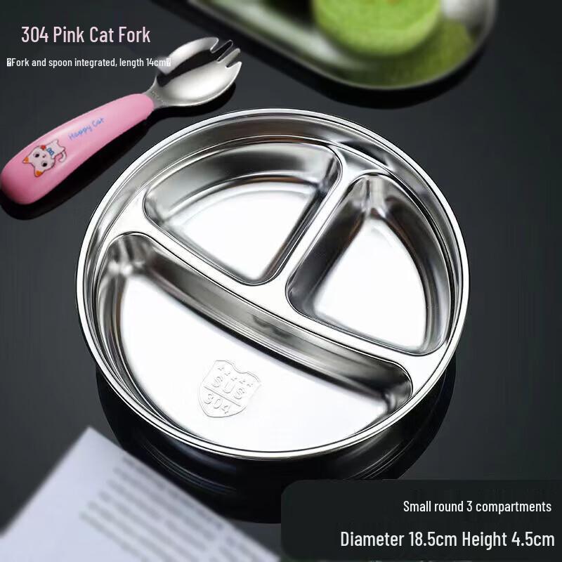 

Stainless Steel 3-Compartment Rectangular Meal Tray, 2-Pack