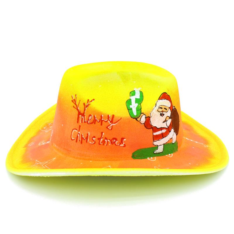 Colorful Skull Pattern Cowboy Hat for Halloween & Christmas Masquerade