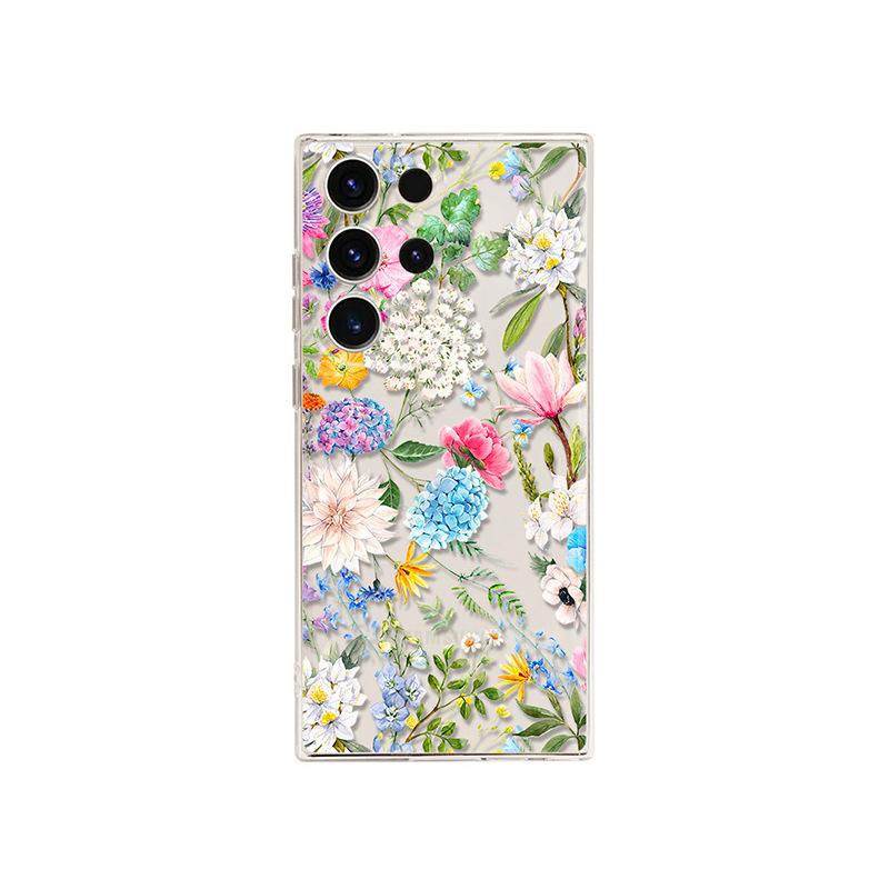 Applicable to Samsung S25ultra Apple iphone17 floral retro floral mobile phone case A56 painted protective case