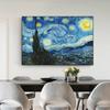 Van Gogh Sternennacht, berühmte Leinwandgemälde an der Wand, Poster und Drucke, impressionistische Wandkunstbilder für das Wohnzimmer