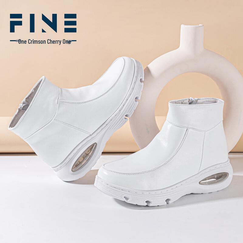 Feying Air Cushion Genuine Leather Nurse Winter Boots 38