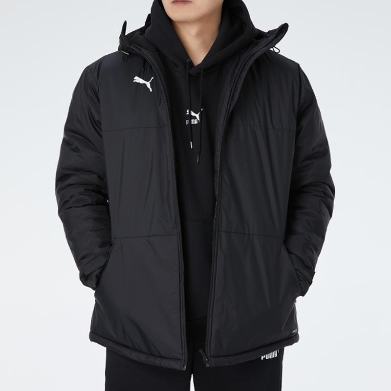 Puma Chaqueta Casual Deportiva con Capucha de Algodón Cortavientos con Logo y Forro Polar para Hombre Chaqueta Negra 657747-03