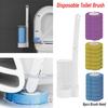 Disposable Toilet Brush Wands With Replaceable Heads Easy To Clean Toilet Bowl Lid And Corner Dirt Plastic Material Blue Yellow Purple