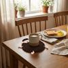 Cute Crochet   Lamb Coasters Cartoon Teacup Pad Creative Heat Insulator  Pad  Cafe Use