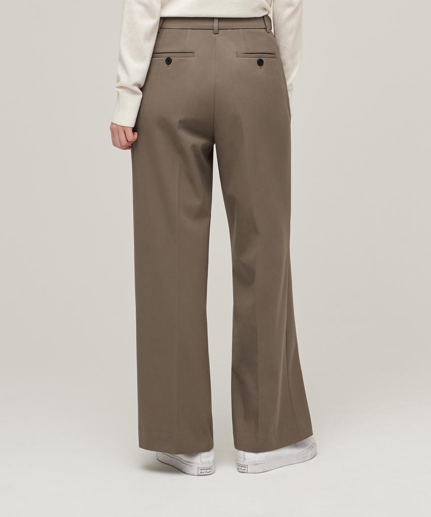 MUSINSA STANDARD WOMAN Women'S Heavyweight Fleece-Lined Wide Hidden Elastic Waist Slacks [Dusty Beige]
