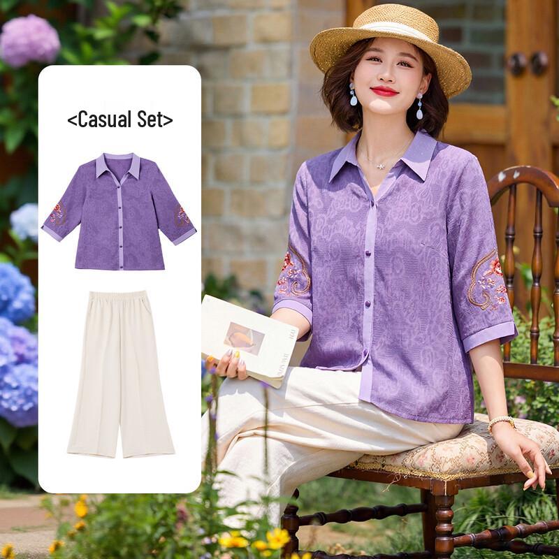 QianLian Women s Cotton Polo Collar T-Shirt 5XL
