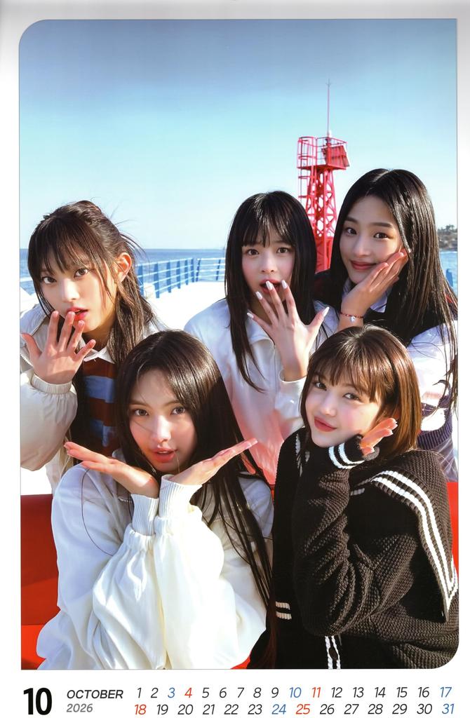 NJZ Hani Merchandise Large Wall Calendar 2026 Sticker Set Minzy, Daniel, Hyelin, (Reiwa 8) + K-POP