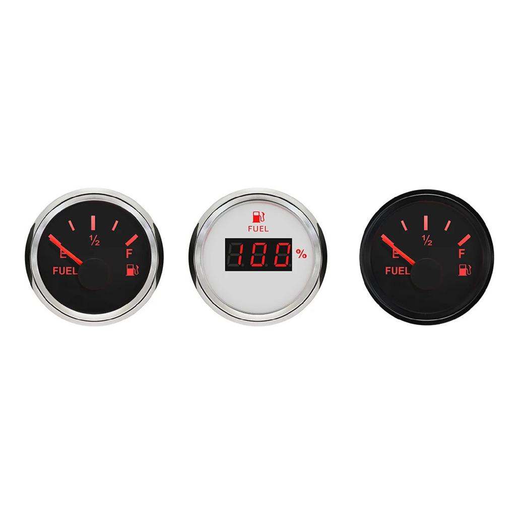 Signal 0-5V Boat Fuel Level Gauge Waterproof Car Fuel Gauge with Red Backlight Working Volt 9~32V Fit Car Motorcycle Yacht
