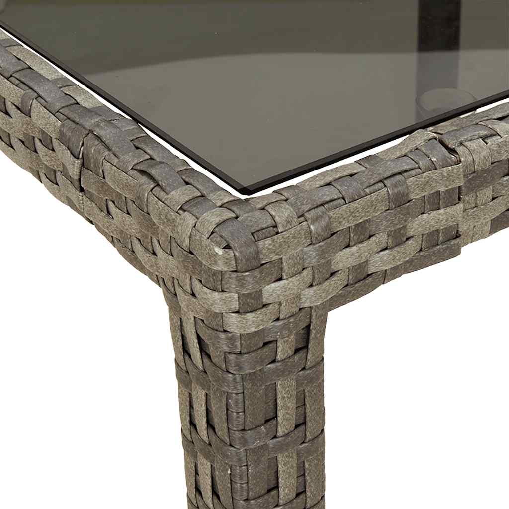 Vidaxl Stół Ogrodowy, Szary, 190X90X75 Cm, Szkło I Rattan Pe