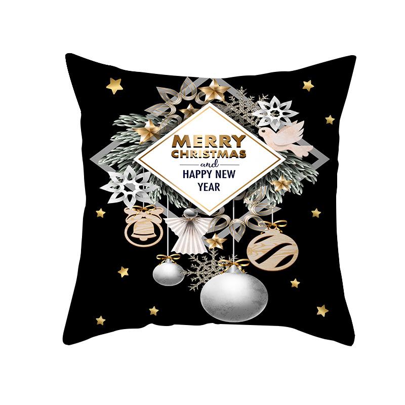 45cm Black Christmas Pillow Case Bell Christmas Ball Home Decor Pendant Christmas Decoration Happy New Year Noel Naveda Gift