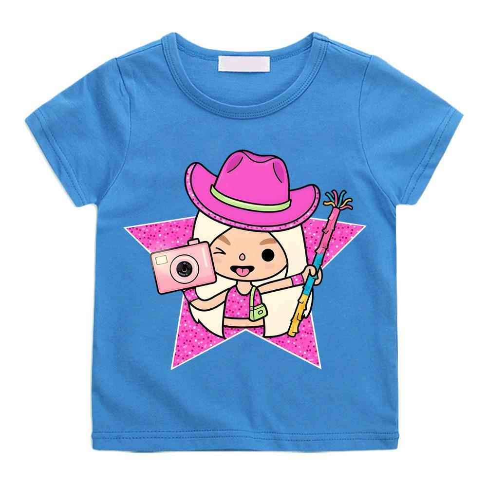 Kawaii Cartoon Print Streetwear T-Shirts Cartoon Manga 100% Baumwolle Kurzarm Jungen/Mädchen T-Shirt Sommer Teenager Kawaii Rundhals Anime T-Shirt Süßes Oberteil