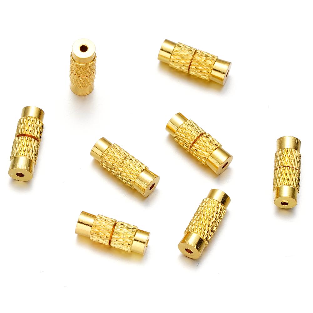 20pcs Brass Screw Clasp Closure Fastener Lock Jewelry End Tip Caps For DIY Bracelet Necklace Jewelry  Making Supply Accessories
