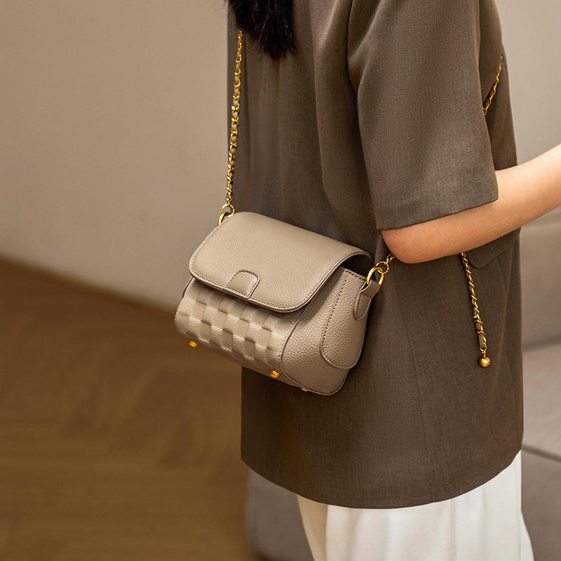 Mrs. Qiao Bag for Women 2025 New Autumn Winter Crossbody Bag Small Bag High-end Women's Chain Small Square Bag Genuine Leather Women's Bag