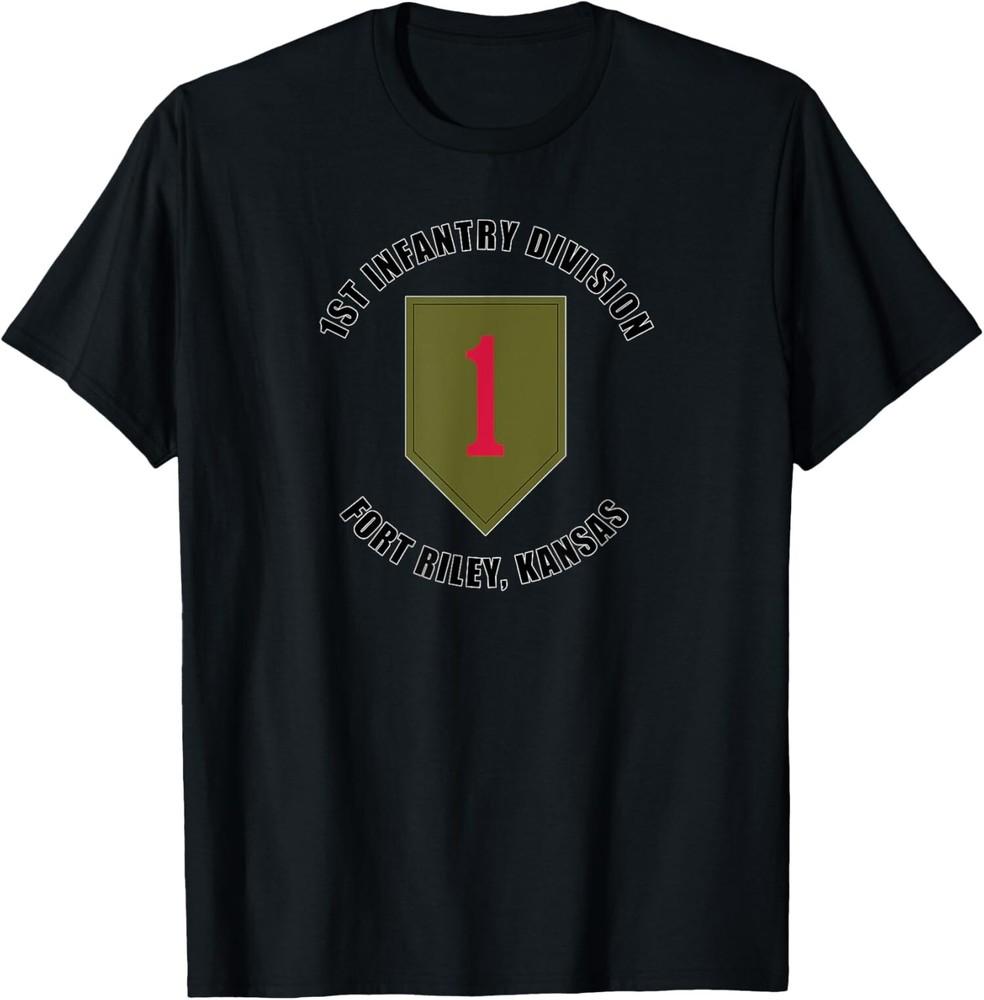 NEW LIMITED 1st Infantry Division Fort Riley Kansas Emblem Veteran T-Shirt Unisex T-Shirt L