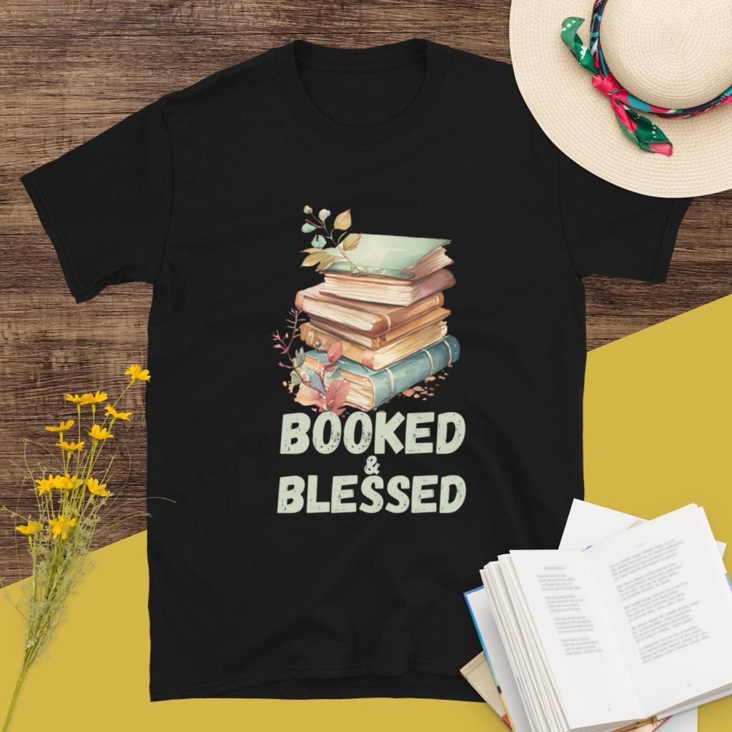 Booked And Blessed Shirt Bookish T-shirt For Readers Book Lover Tshirt Funny Librarian Tee Teacher Gift Idea