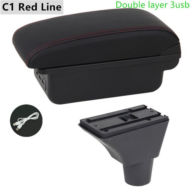 For Seat Ibiza Armrest Box Ibiza 6j Ibiza 6L Central Store Content Storage Box with Cup Holder Products with USB Accessories