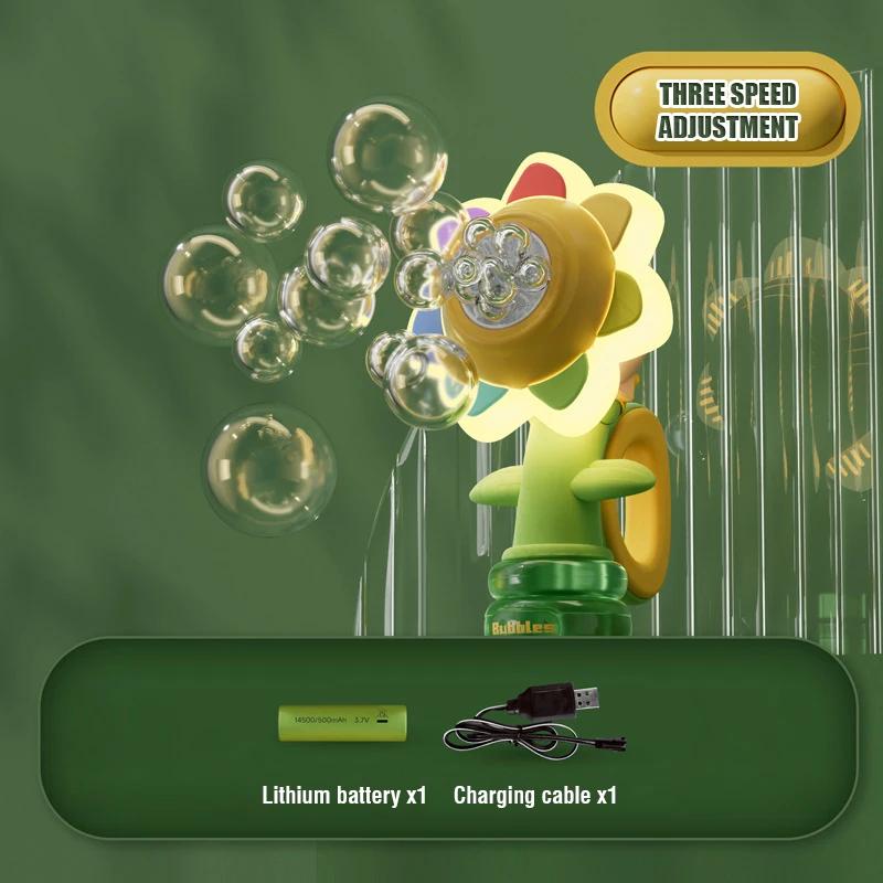 Sunflower Bubble Machine Swing Electric Automatic Bubbles Maker Pomperos Summer Soap Blower Outdoor Toys for Girls Children