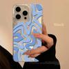 Metallic Wave Pattern Soft Shockproof Phone Case for iPhone 17 Air 16 15 13 12 11 ProMax Pro Plus Protective Slim Fit Shell