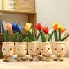 Peluche Tulipano Realistico Morbido Pianta in Vaso Imbottita Fiore Libreria Soggiorno Decorazione Casa Regalo per Bambine