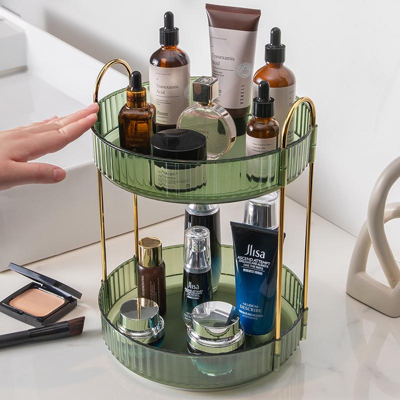 Rotatable Transparent Vanity Cosmetics Organizer