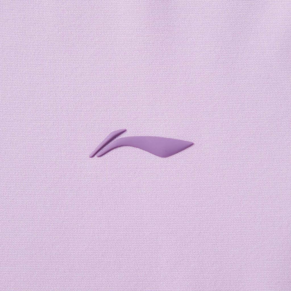 Li-Ning Comfortable Versatile Simple Solid Color Round Neck Short Sleeve T-Shirt Women Tops Twilight-Purple ATSV044-5